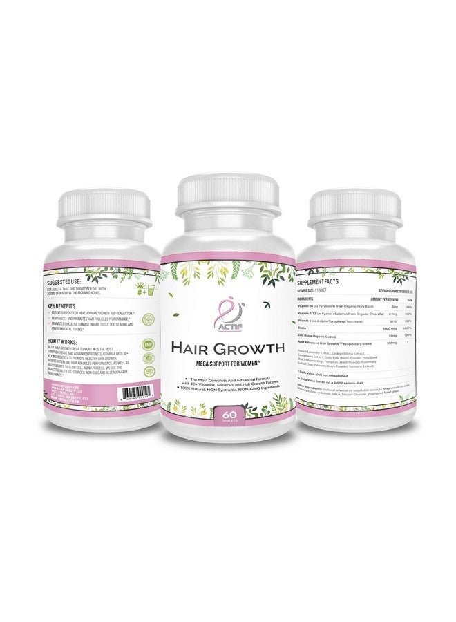 ACTIF Hair Growth for Women with 10+ Advanced Factors, Non-GMO, Stops 99% Hair Loss, Made in USA, 60 Count - Image 3