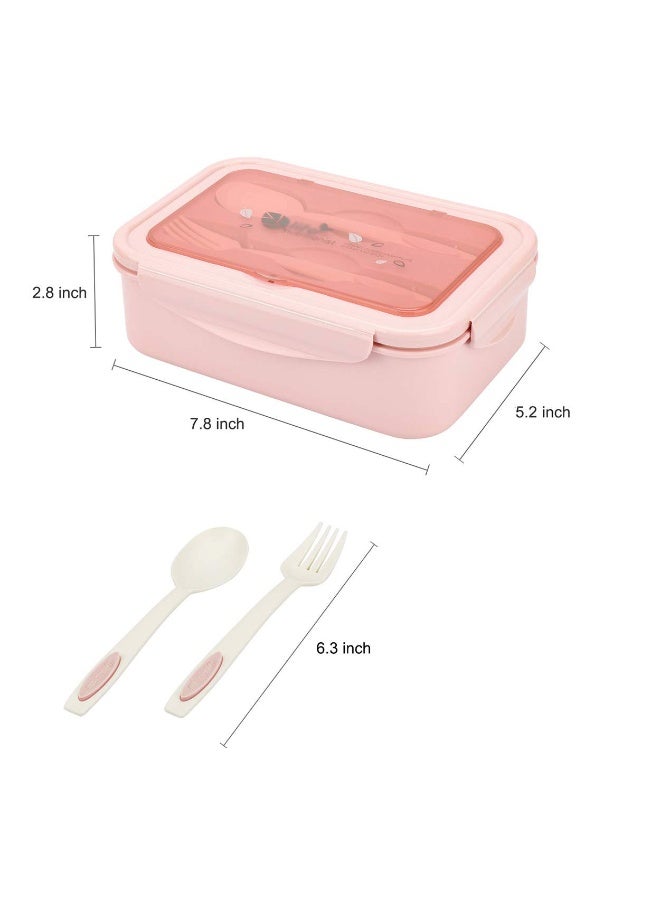 LODROC Bento Lunch Box, Bento Boxes, 3 compartments and 1400 ml fork spoon, leak-proof bento without BPA, Microwave and Dishwasher Safe Meal Prep Containers for Adults Kids - Image 3