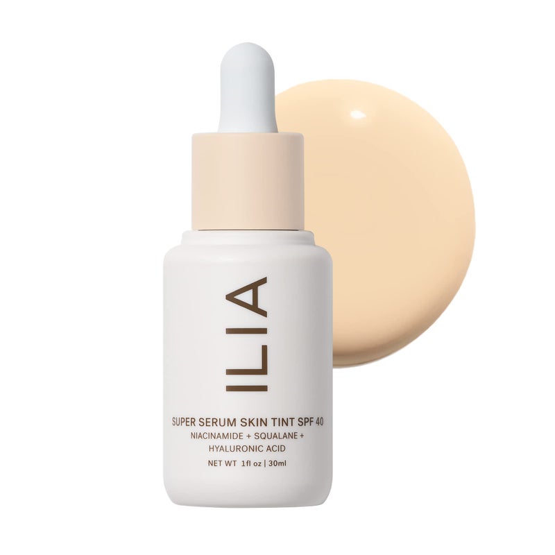 ILIA  Super Serum Skin Tint SPF 40  NonComedogenic Vegan Lightweight to Help Against Blue Light  Pollution while Hydrating Smoothing  Refining Skye ST5 1 fl oz  30 ml