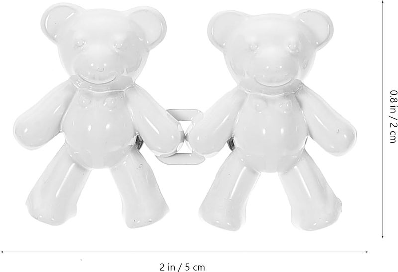 Beaupretty 8 Pairs Adjustable Jeans Button Replacement Waist Tightener with Detachable Bear Design Metal Buttons for Pants Waist Reduction, 8 Colors, No Sew Fasteners for Women and Men - Image 2