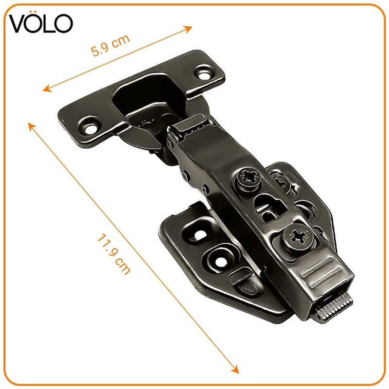 Volo Volo European Style Mild Steel Hydraulic 3D Clipon Soft Close Concealed Cabinet Hinges Black Colour 8 Crank 4  - Image 4