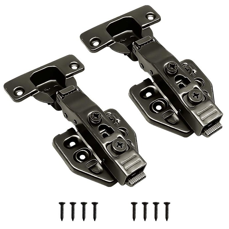 Volo Volo European Style Mild Steel Hydraulic 3D Clipon Soft Close Concealed Cabinet Hinges Black Colour 8 Crank 4  - Image 1