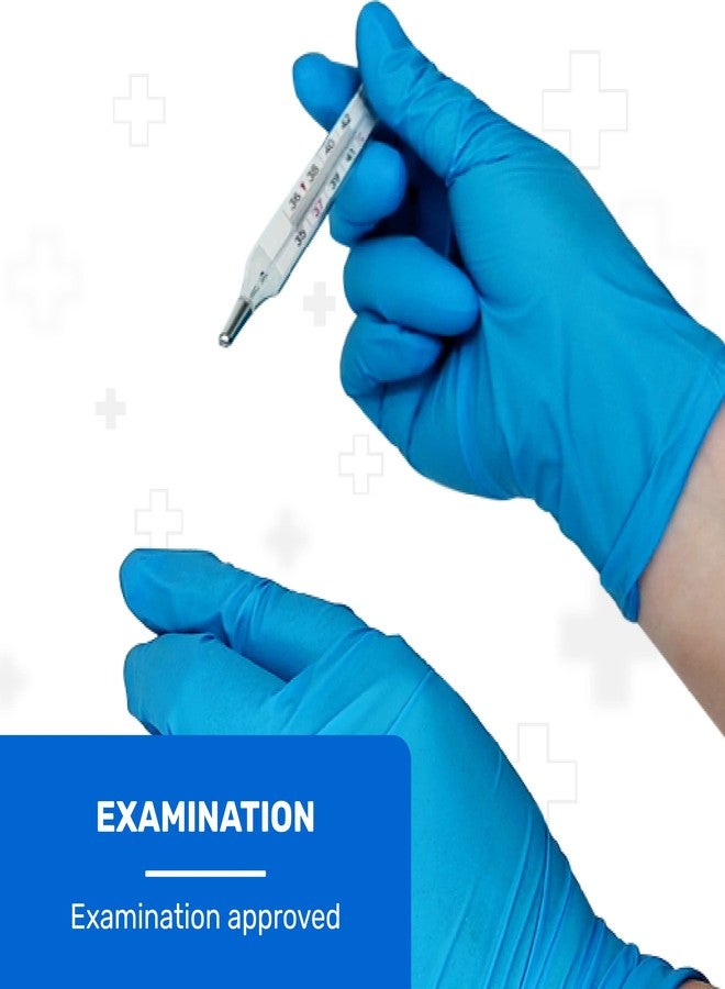 Well Before Vinyl Exam Gloves - Powder-Free, Latex-Free, Disposable Gloves for Medical, Food Prep, Cleaning and more - Small Blue (Pack of 100) - Image 3