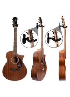 ELIKLIV 3 Guitar Wall Mounts, Metal Guitar Black Shape, Rugged, Non-Slip Design, Compatible with Multiple Instruments, Easy to Install.  - Image 2