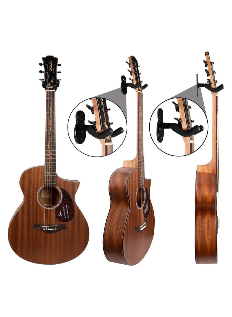 ELIKLIV - 3 Guitar Wall Mounts, Metal Guitar Black Shape, Rugged, Non-Slip Design, Compatible with Multiple Instruments, Easy to Install. - Image 1