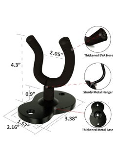 ELIKLIV 3 Guitar Wall Mounts, Metal Guitar Black Shape, Rugged, Non-Slip Design, Compatible with Multiple Instruments, Easy to Install.  - Image 3