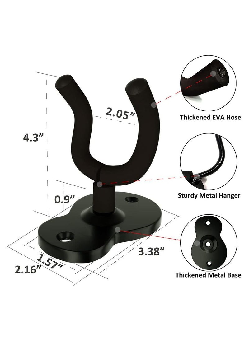 ELIKLIV - 3 Guitar Wall Mounts, Metal Guitar Black Shape, Rugged, Non-Slip Design, Compatible with Multiple Instruments, Easy to Install. - Image 1