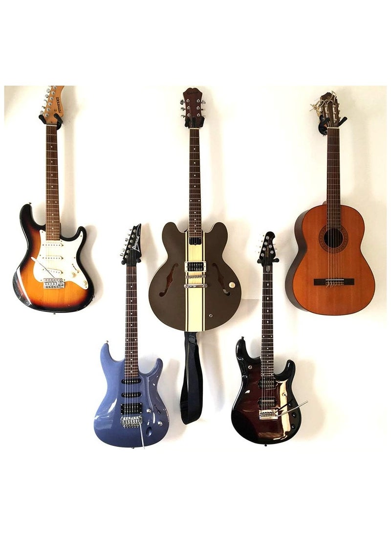 ELIKLIV - 3 Guitar Wall Mounts, Metal Guitar Black Shape, Rugged, Non-Slip Design, Compatible with Multiple Instruments, Easy to Install. - Image 1