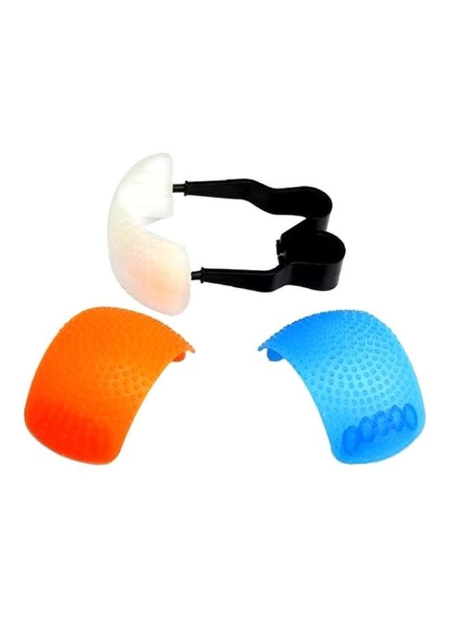 NIBEMINENT 4-Piece Pop-Up Flash Diffuser Set White/Orange/Blue  - Image 1