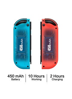 Verci وحدة تحكم Joy Cons متوافقة مع Nintendo Switch/Lite/OLED، وحدات تحكم لاسلكية تدعم الاهتزاز المزدوج/الاستيقاظ/التحكم في الحركة  - Image 2