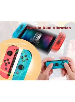 Verci وحدة تحكم Joy Cons متوافقة مع Nintendo Switch/Lite/OLED، وحدات تحكم لاسلكية تدعم الاهتزاز المزدوج/الاستيقاظ/التحكم في الحركة  - Image 5