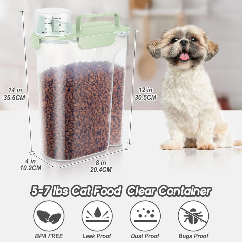 LEAWALK 5-7Lbs Dog Cat Food Storage Container with Upgraded Large Nozzle BPA-free, 4 Snap Seals Plastic Pet Food Storage Containers with Handles are Easy to Clean and Carry - Image 2