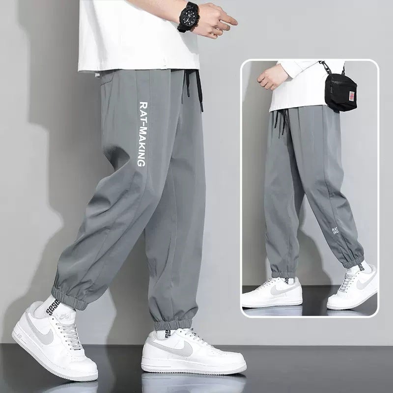 NASA Casual Pants for Men, Summer Lightweight Ice Silk Workwear Trousers - Image 1