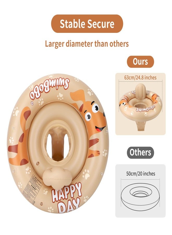 Swimbobo Inflatable Baby Swimming Float with Safe Seat and Canopy for Age 6-36 Months Toddler (Beige Dog) - Image 2