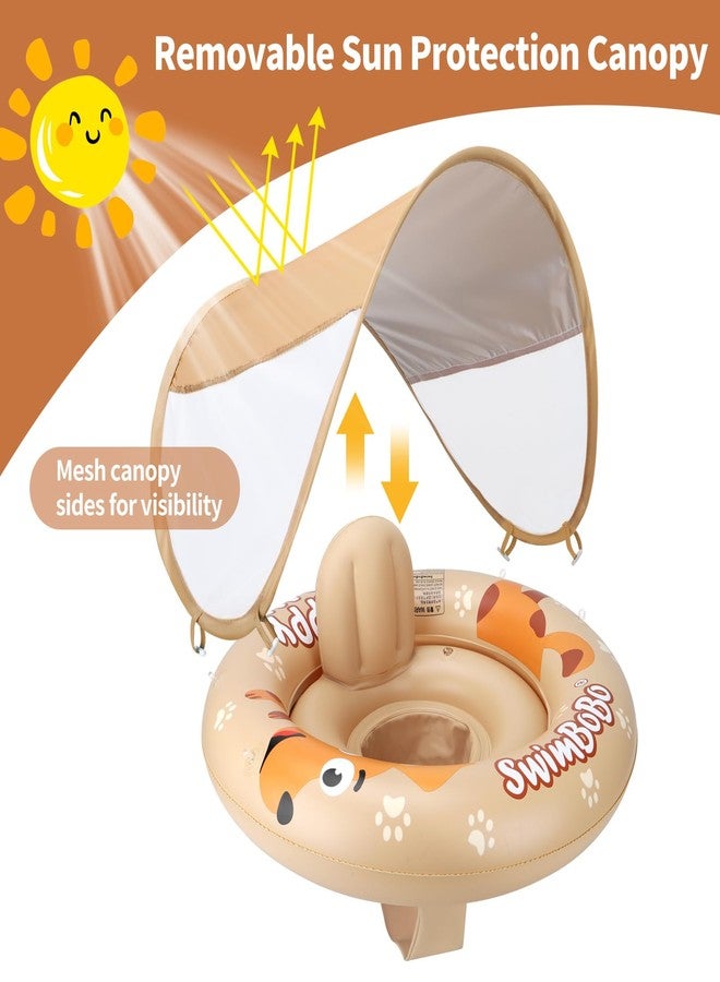 Swimbobo Inflatable Baby Swimming Float with Safe Seat and Canopy for Age 6-36 Months Toddler (Beige Dog) - Image 5