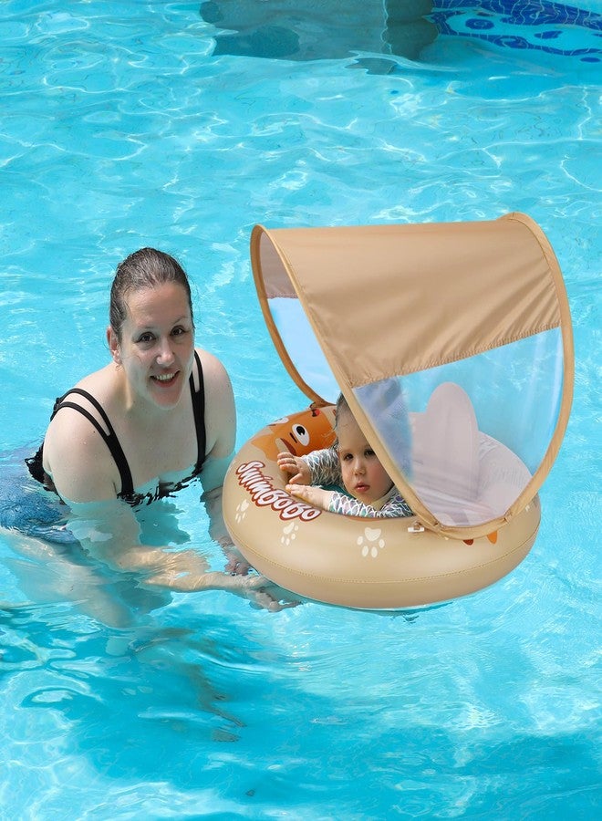 Swimbobo Inflatable Baby Swimming Float with Safe Seat and Canopy for Age 6-36 Months Toddler (Beige Dog) - Image 4