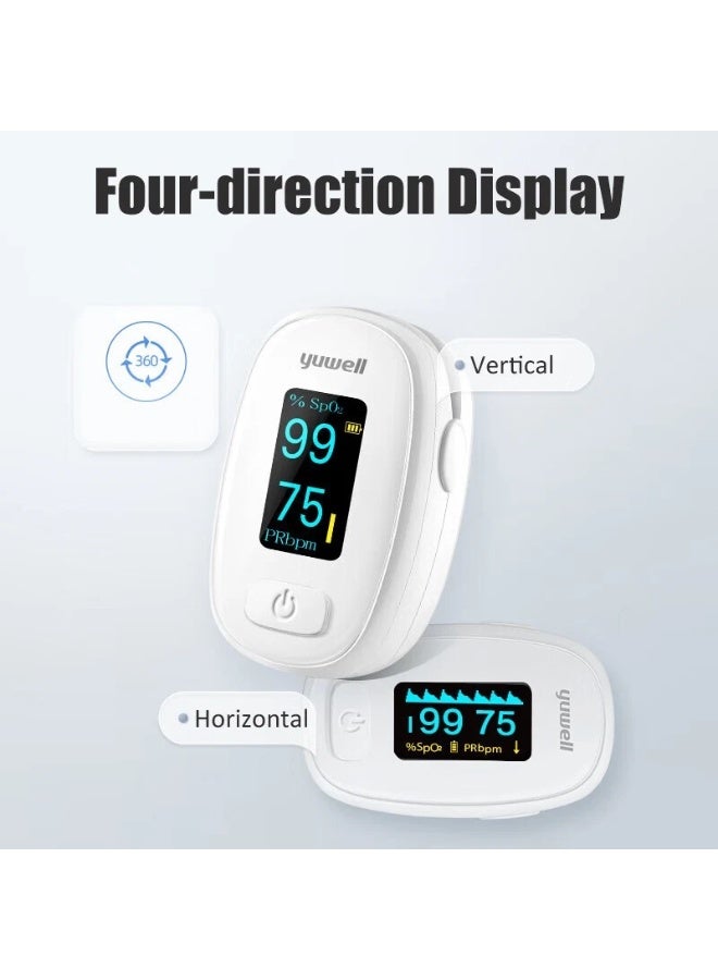 Yuwell Fingertip Pulse Oximeter with LED Display – Blood Oxygen SpO2 and Pulse Rate Monitor, Accurate & Portable, Auto Rotation, for Adults and Kids - Image 3
