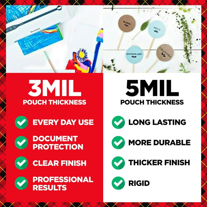 سكوتش أكياس تغليف حراري، ١٠٠ ورقة تغليف، ٣ مل، ٨٫٩ × ١١٫٤ بوصة، لوازم تعليمية وحرفية، للاستخدام مع آلات التغليف الحراري، أوراق بحجم الحروف (TP3854-100) - Image 3