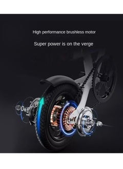 Gasin Adult E-Bike scooter, 50KM Range, 400W Motor, 14-inch Shock-Absorbing Tires, Foldable, Specialized for Commuting, Beach, Sandy Ground & Mountain Riding  - Image 3