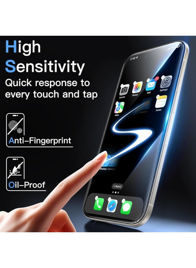 Tempered Glass Screen Protector for Apple iPhone 17 Pro 6.3-inch / Black - Image 3
