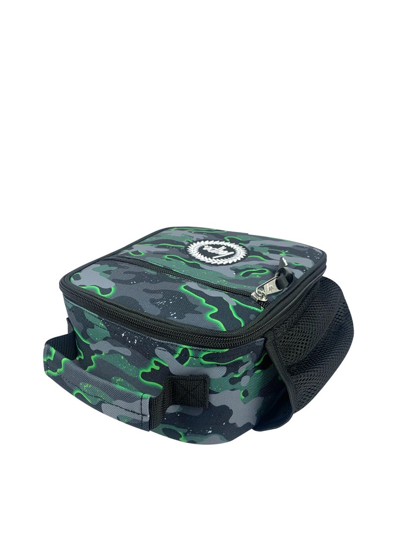 HYPE Kids Lunch Bag Green Glow Camo | 4L Insulated Lunch Box | Thermal PVC Lining | Boys School Picnic Travel - Image 5