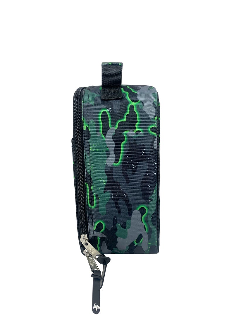 HYPE Kids Lunch Bag Green Glow Camo | 4L Insulated Lunch Box | Thermal PVC Lining | Boys School Picnic Travel - Image 3
