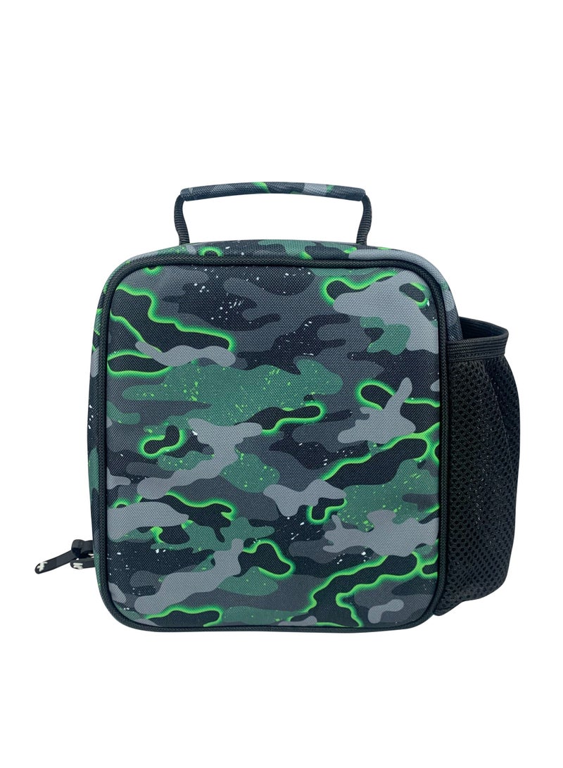 HYPE Kids Lunch Bag Green Glow Camo | 4L Insulated Lunch Box | Thermal PVC Lining | Boys School Picnic Travel - Image 4