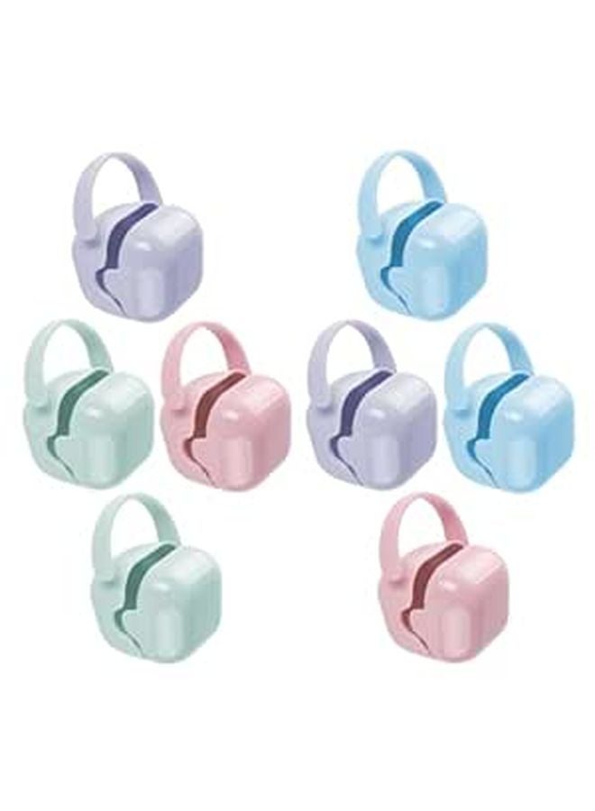 8 Pcs Portable Pacifier Holder Case Storage Box With Handle For Travel Organizer