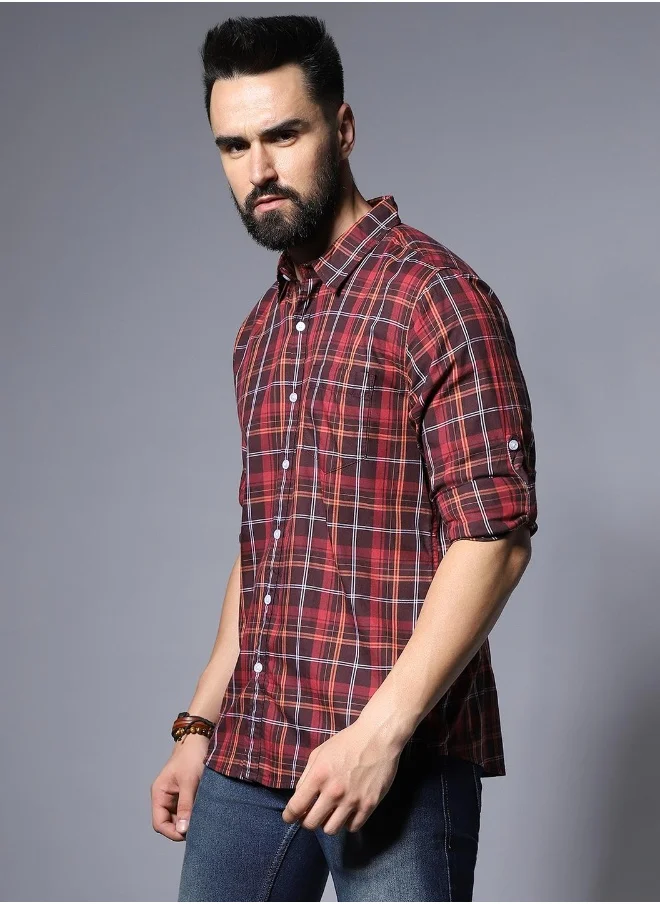 هاي ستار Men Maroon Shirts