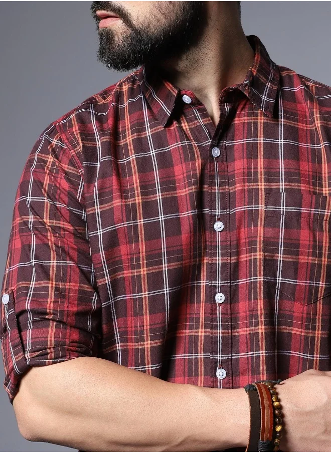 هاي ستار Men Maroon Shirts