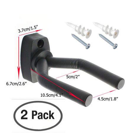 Top Stage 2-PACK Guitar Hanger Hook Holder Wall Mount Display, w/Hardware - Image 2