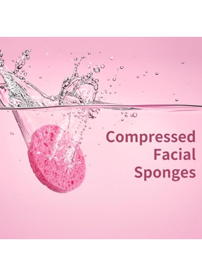 derloyo 100Count Compressed Facial Sponges Natural Cellulose Face Sponges for Cleansing Exfoliating Washing face Makeup Removal and Spa Use Travel Skincare Essentials for women - Image 3