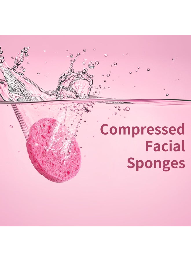 derloyo 100Count Compressed Facial Sponges Natural Cellulose Face Sponges for Cleansing Exfoliating Washing face Makeup Removal and Spa Use Travel Skincare Essentials for women - Image 4
