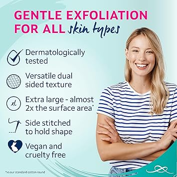 Lil-Lets LilLets Cotton Exfoliating Rounds x 50 count 1 pack 100 Pure Cotton Certified Organic Soft and Gentle Exfoliation Dermatologically Tested Suitable For All Skin Types - Image 3