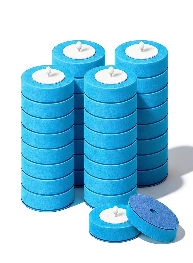 SOPAMI 32pcs Disposable Toilet Brush Sponge Head Refills, 5-Layer Pre-Loaded Rich Foam Sponge Replacement. Scrub Heads for Disposal Toilet Brush Wand. (32pcs Refill Heads) - Image 1
