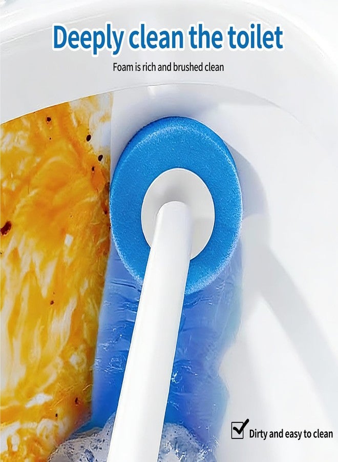 SOPAMI 32pcs Disposable Toilet Brush Sponge Head Refills, 5-Layer Pre-Loaded Rich Foam Sponge Replacement. Scrub Heads for Disposal Toilet Brush Wand. (32pcs Refill Heads) - Image 5