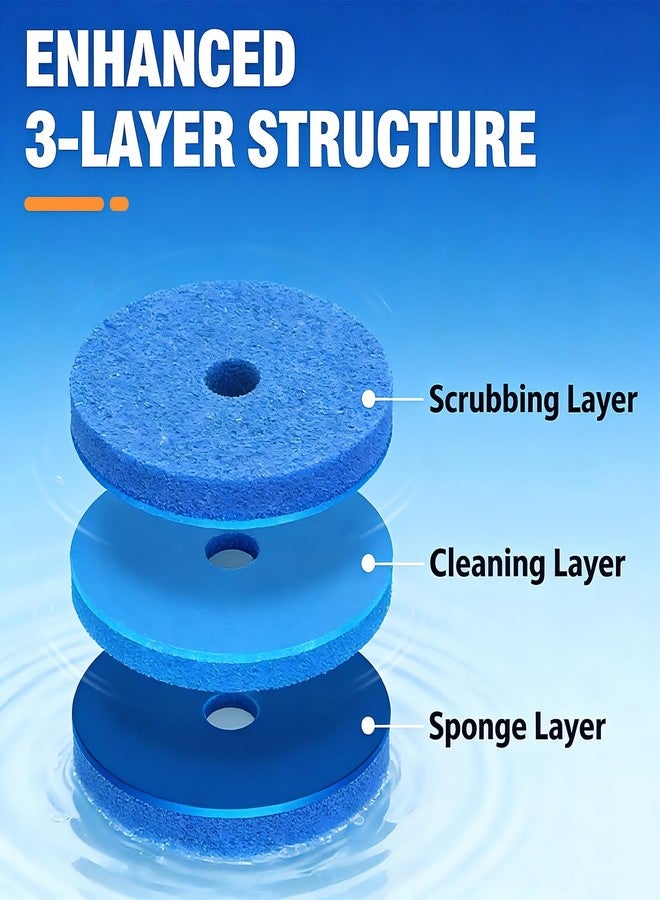 SOPAMI 32pcs Disposable Toilet Brush Sponge Head Refills, 5-Layer Pre-Loaded Rich Foam Sponge Replacement. Scrub Heads for Disposal Toilet Brush Wand. (32pcs Refill Heads) - Image 2