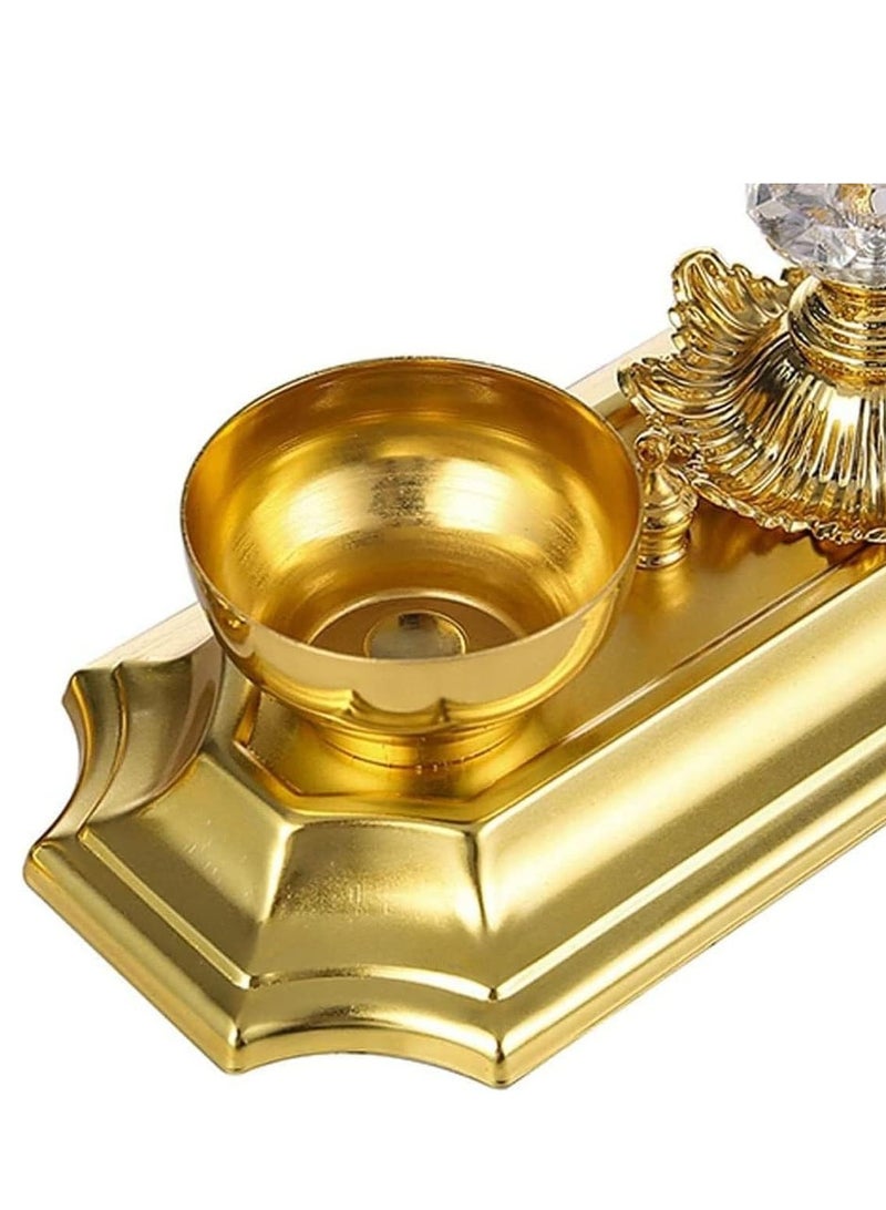 SYOSI Bakhoor Charcoal Incense Burner Set In gold with tray, With Round Shape Mabkhara Suitable Study, Bedroom, Yoga Room, Office Holder Desktop Censer Decor - Image 3