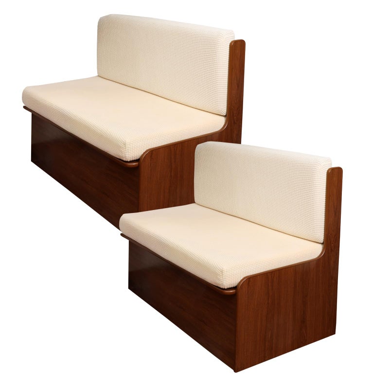 KRFOONN RV Dinette Cushion Covers  Stretch Camper Cushions Replacement Couch Cushion Slipcovers Washable Loveseat Slipcovers for Travel Trailer Couch 2 Backrest  2 Bench Covers Beige