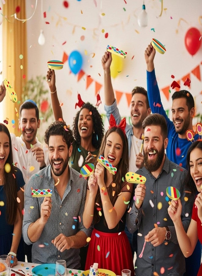Lukmaa 60 Pcs Metal Purim Gragger Noise Makers for Sporting Event Colorful Party Noise Makers Bulk Novelty Assorted Purim Gragger Party Favor for Holiday, Football Games, Pep Rally Supplies (New Year) - Image 4