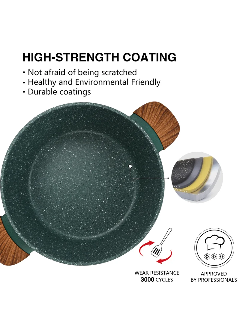Fissman  11-Piece Cookware Set Falak Aluminum with Non-Stick Coating Stockpot, Shallow Casserole, Frying Pan Cooking Spoon And Turner  | Best Price UAE