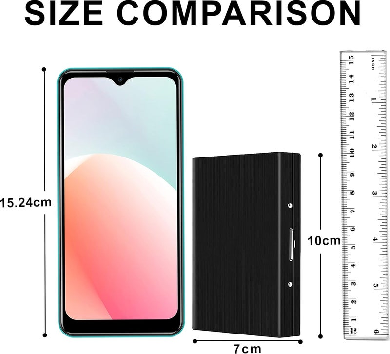 DAHSHA 10-Slot RFID Blocking Metal Credit/Debit Card Holder Wallet for Men & Women | Slim Stainless Steel ATM Card Organizer – Black & Silver (1 Pack, 10 x 7 x 1.5 cm) - Image 3