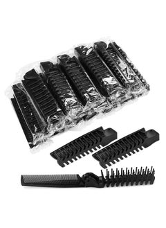 HQSLsund Foldable Combs in Bulk Individually Wrapped Travel Pocket Hair Comb Folding Hair Brush Double Headed Brush Comb Styling Tool for Men Women Combs Black One Size 50 Count 