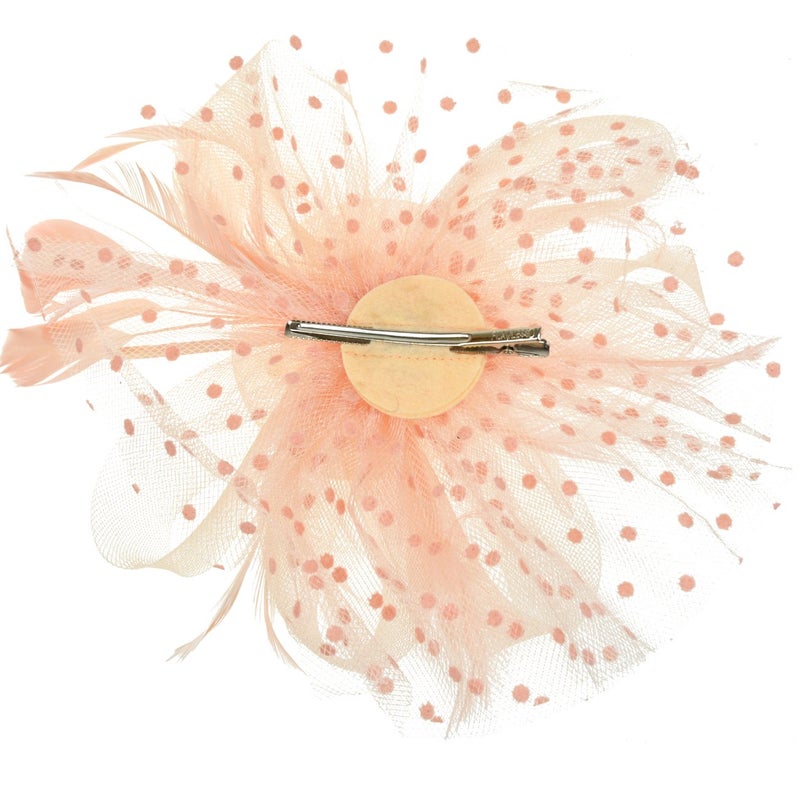 DRESHOW Fascinators Hat Flower Mesh Ribbons Feathers on a Headband and a Clip Tea Party Headwear for Girls and Women - Image 4