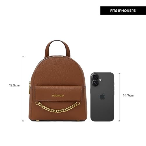 Miraggio Ivy Textured Backpack for Women (Brown) - Image 4