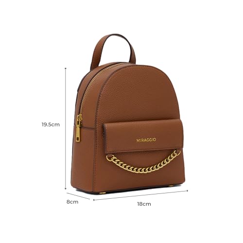 Miraggio Ivy Textured Backpack for Women (Brown) - Image 5
