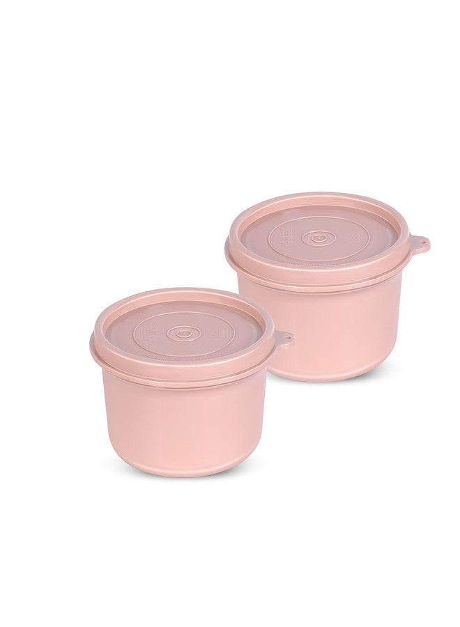 Jaypee Plus Ultima Meal Max Microwave Safe Air Tight Container 230 ml Each|Food Grade Spillproof Inner Stainless Steel Container Lunch Box Combo of 2, Pink - Image 1