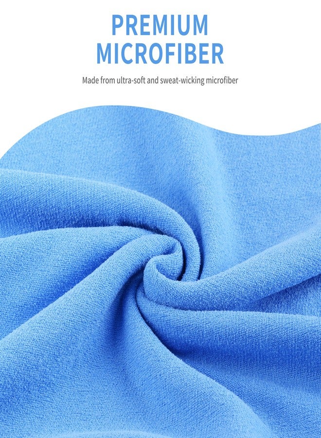 MICROFI Microfiber Hot Yoga Towel Mat, 24 x 72 inches, with Non-Slip Silicone Grip, Secure Fit Elastic Straps (Blue) - Image 2