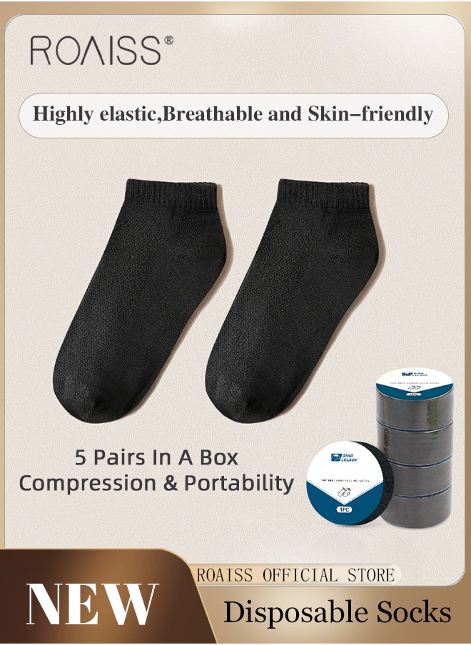 5 Pairs of Unisex Disposable Socks Pure Color Cotton Polyester Portable Compression Travel Socks Stretchy Soft Skin-Friendly Breathable Comfortable Mesh Ankle Socks - pzsku/ZB79001E0464D6B390B07Z/45/_/1715929339/97ebc9f0-4637-40b7-9567-9488c3e5ea06