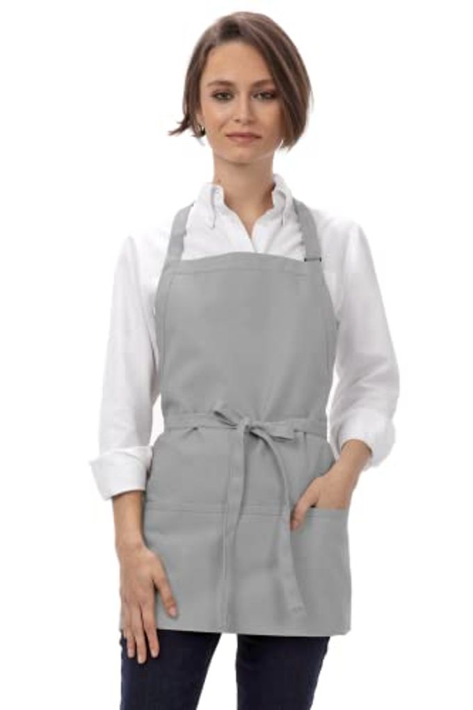 Chef Works Unisex Three Pocket Apron, Grey, One Size - Image 1